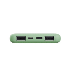 Акумулятор портативний літій-іонний power bank Trust Primo ECO, 10000мА·год, 2хUSB-A/USB-C, 15W, зелений