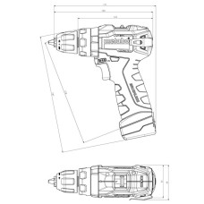 Шурупокрут-дриль акумуляторний Metabo PowerMaxx SB BL 12В 2х2А·год 20·38Нм 0-400·0-1500об·хв 0.8кг