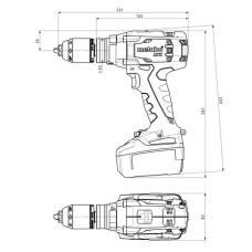 Шурупокрут-дриль ударний акумуляторний Metabo SB 18 LTX Impuls Li-Power 18В акб 2х4А·год 55·110Нм 0-500·0-1700об·хв 1.8кг