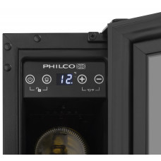 Холодильник Philco для вина, 81.3х57х52.5, холод.відд.-26л, зон - 1, бут-6, диспл, підсвітка, чорний