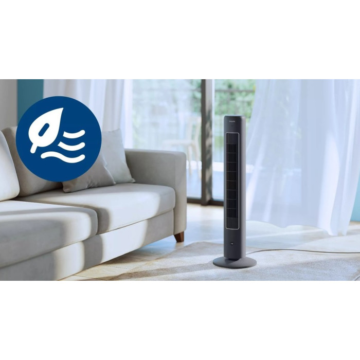 Вентилятор Philips колонний, 110см, 40Вт, пульт ДК, дисплей, графіт