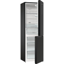 Холодильник з нижн. мороз. камерою Gorenje, 185х60х60см, 2 двері, 204(96)л, А++, NoFrost+ , LED дисплей, Зона св-ті, чорний