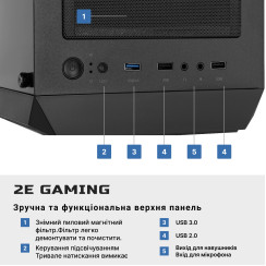 Комп’ютер персональний 2E Complex Gaming AMD R5-5600, 16Gb, F1TB, NVD3060-8, B550, G338, 600W, FreeDos