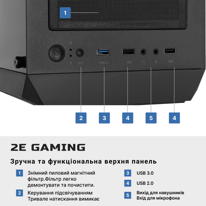 Комп’ютер персональний 2E Complex Gaming AMD R5-5600, 16Gb, F1TB, NVD3060-8, B550, G338, 600W, FreeDos