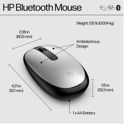 Миша HP 240, BT, сріблястий