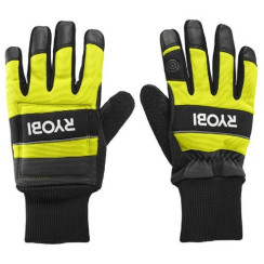 Рукавички робочі Ryobi RAC258L, козяча шкіра, захист від порізів, р.L, чорно-жовтий