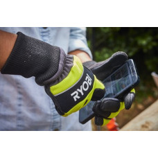 Рукавички робочі Ryobi RAC258L, козяча шкіра, захист від порізів, р.L, чорно-жовтий