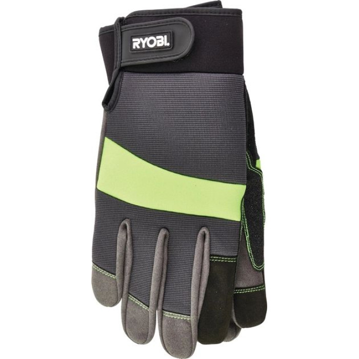 Рукавички робочі Ryobi RAC811M, захист від порізів, вологозахист, р.M, сіро-жовтий