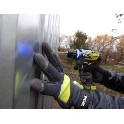 Рукавички робочі Ryobi RAC811M, захист від порізів, вологозахист, р.M, сіро-жовтий
