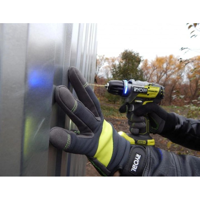 Рукавички робочі Ryobi RAC811L, захист від порізів, вологозахист, р.L, сіро-жовтий