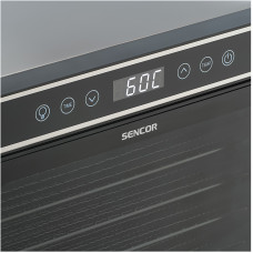 Сушарка для продуктів Sencor 600Вт, піддонів - 7x2.8см, діаметр - 30см, електронне керув., чорний