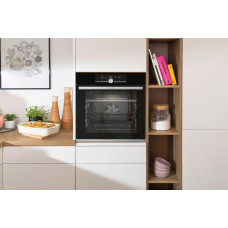 Духова шафа Gorenje електрична, 77л, A+, дисплей, покрокове випікання, чорний