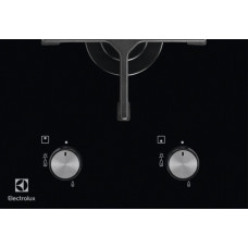 Варильна поверхня Electrolux газова на склі, 30см, чавун, Доміно, чорний