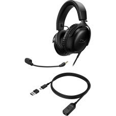 Гарнітура ігрова HyperX Cloud III, mini-jack/USB-A/USB-C, 1.2м/1.3м, чорний