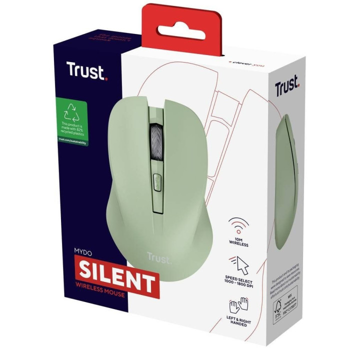 Миша Trust Mydo Silent, WL, зелений