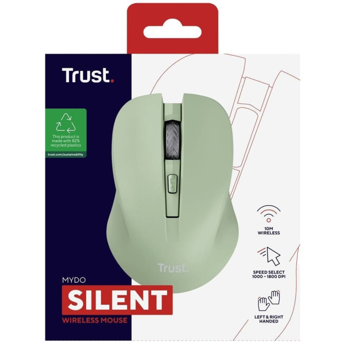 Миша Trust Mydo Silent, WL, зелений