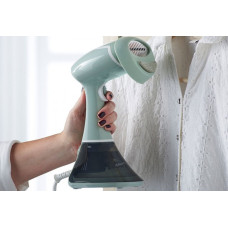 Відпарювач Russell Hobbs компактний Steam Genie Essential, 1600Вт, 220мл, паровий удар -22гр, постійна пара - 9гр, нерж. сталь, бірюзовий