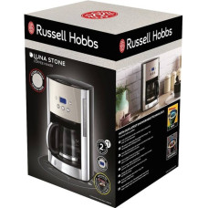 Кавоварка Russell Hobbs крапельна Luna Stone, 1.5л, мелена, LED-дисплей, підігрів чашок, чорно-сріблястий