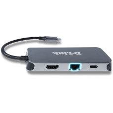 USB-Концентратор D-Link DUB-2335 3xUSB3.0, 1xUSB-C/PD, 1xHDMI 1.4b, 1xGE, USB-C