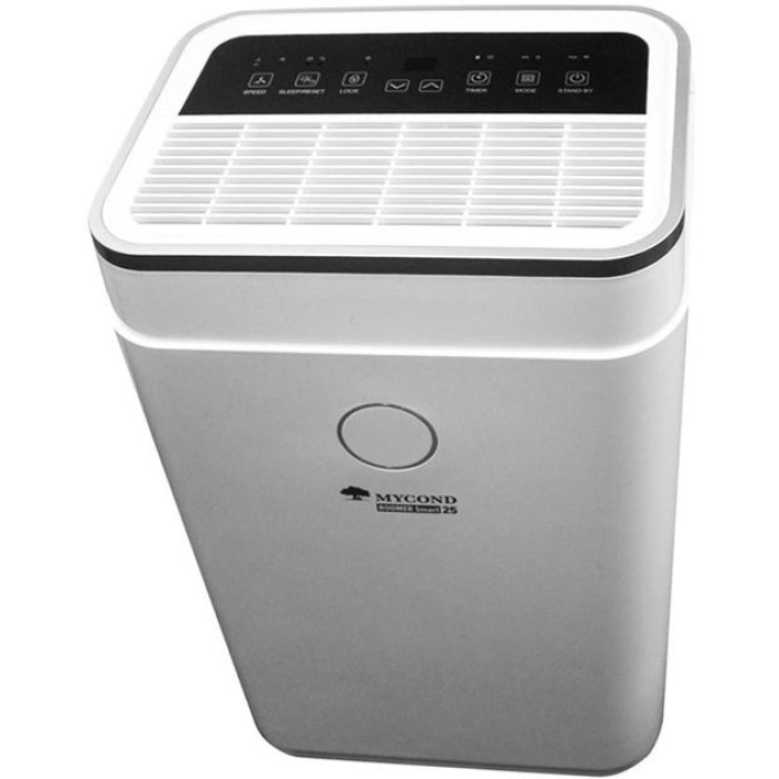 Осушувач повітря MYCOND ROOMER SMART 25, 25л.на добу, 50м.кв  , 180м3/год, 380Вт, дисплей, ел.кер-ня,очищення повітря, іонізація, Wi-Fi, таймер, авто вимк., білий