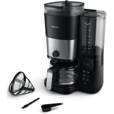 Кавоварка Philips крапельна All-in-1 Brew 1.25л, зерно + мелена, дисплей, підігрів кавника, кавомолка, чорний