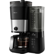 Кавоварка Philips крапельна All-in-1 Brew 1.25л, зерно + мелена, дисплей, підігрів кавника, кавомолка, чорний