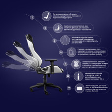 Крісло Trust GXT714W Ruya ECO, ПУ шкіра, 3D-Armrests, білий