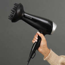 Фен Remington Style Edition, 2200Вт, 3 режими, іоніз-я, хол. обдув, дифузор, гребінець, резинка, кейс, чорно-сірий