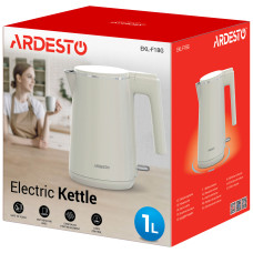 Електрочайник Ardesto 1л, Strix, подвійні стінки, бежевий