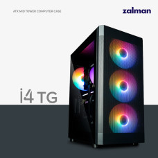 Корпус Zalman I4 TG без БЖ, 2xUSB3.0, 1xUSB2.0, 4x140мм RGB, VGA 320мм, LCS ready, TG Side Panel, ATX, чорний