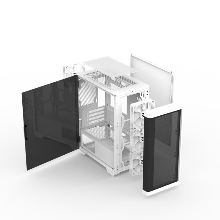 Корпус Zalman M4 без БЖ, 2xUSB3.0, 1xUSB2.0, 4x120мм ARGB, VGA 320мм, LCS ready, TG Side Window, mATX, білий