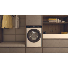 Пральна машина Haier фронтальна, 7кг, 1200, A+++, 44см, дисплей, пара, інвертор, люк чорний, прямий привід, білий