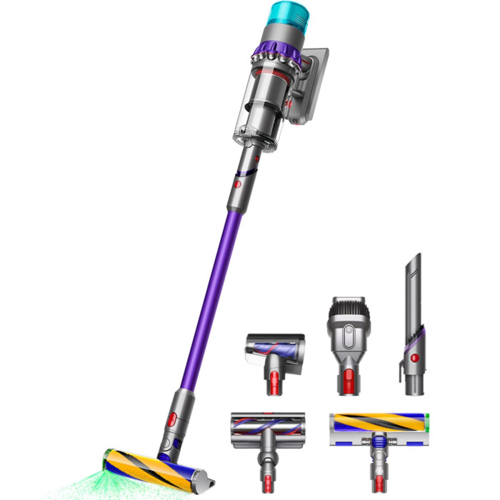 Пилосос Dyson безпровідний SV23 Gen5detect Absolute (Nickel/Purple) 750Вт, конт пил -0.77л, автон. робота до 70хв, сіро-фіолетовий