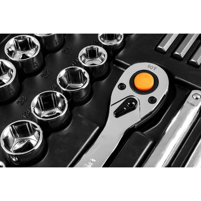 Набір інструментів Neo Tools, 233шт, 1/2", 1/4", 3/8", CrV, кейс