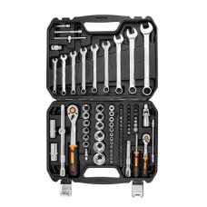 Набір інструментів Neo Tools, 82шт, 1/2", 1/4", CrV, кейс