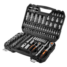 Набір інструментів Neo Tools, набір торцевих головок, 110шт, 1/2", 1/4", CrV, кейс