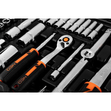 Набір інструментів Neo Tools, набір торцевих головок, 110шт, 1/2", 1/4", CrV, кейс