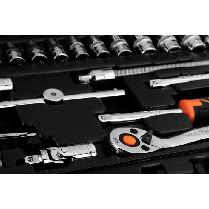 Набір інструментів Neo Tools, набір торцевих головок, 46шт, 1/4", CrV, кейс