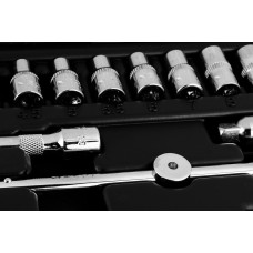 Набір інструментів Neo Tools, набір торцевих головок, 46шт, 1/4", CrV, кейс