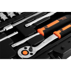 Набір інструментів Neo Tools, набір торцевих головок, 46шт, 1/4", CrV, кейс