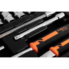 Набір інструментів Neo Tools, набір торцевих головок, 46шт, 1/4", CrV, кейс