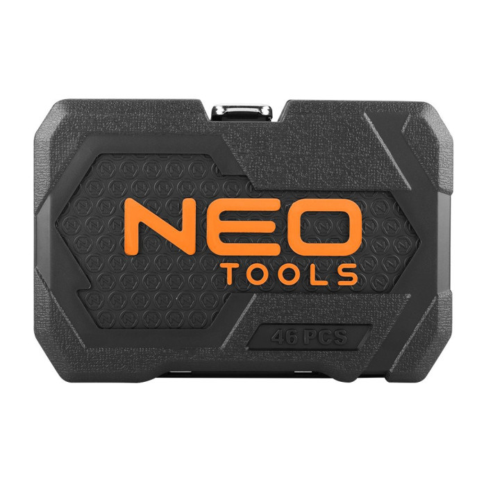 Набір інструментів Neo Tools, набір торцевих головок, 46шт, 1/4", CrV, кейс