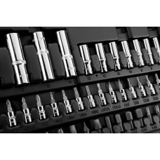 Набір інструментів Neo Tools, набір торцевих головок, 86шт, 1/2", 1/4", CrV, кейс
