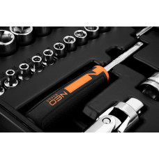 Набір інструментів Neo Tools, набір торцевих головок, 94шт, 1/2", 1/4", CrV, кейс