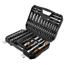 Набір інструментів Neo Tools, набір торцевих головок, 94шт, 1/2", 1/4", CrV, кейс