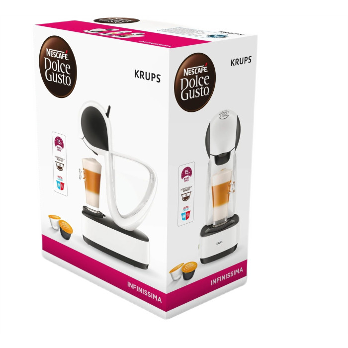Кавоварка Krups капсульна Infinissima, 1.2л, капсули NESCAFE Dolce Gusto, білий