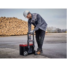Ящик модульний для інструменту Einhell E-Case L, на коліщатках, телескопічне руків'я, 40.6х44.4х35.5см, пластик