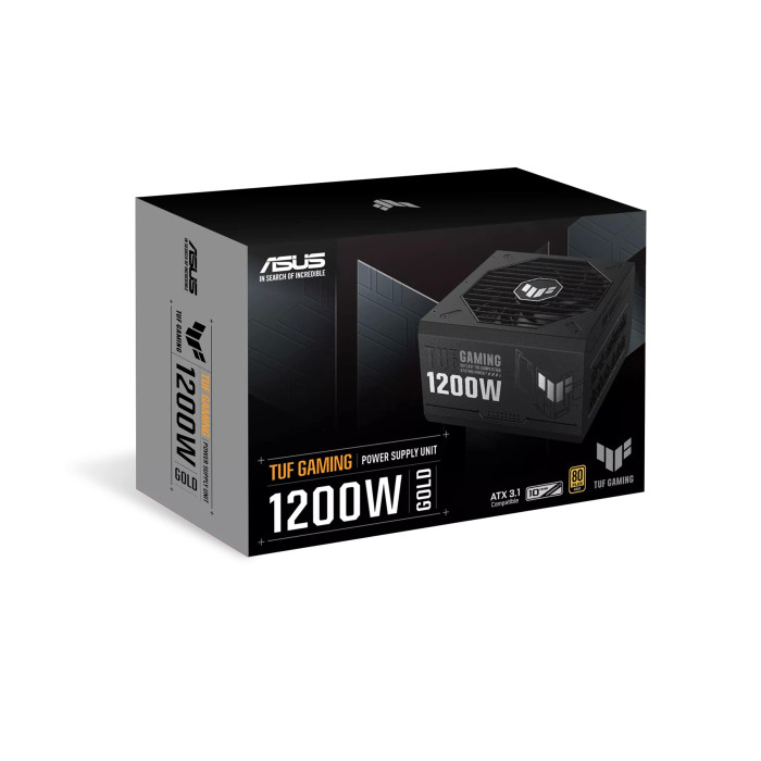Блок живлення ASUS TUF GAMING (1200W), >90%, 80+ Gold, 135мм, 1xMB 24pin(20+4), 2xCPU 8pin(4+4), 4xMolex, 5xSATA, 3xPCIe 8pin(6+2), 1xPCIe GEN5 16pin, TUF-GAMING-1200G