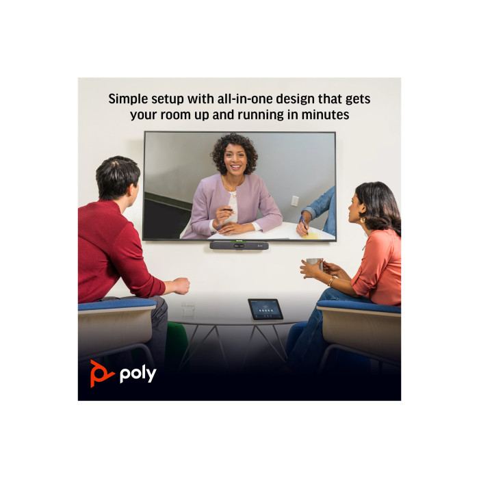 Відеотермінал Poly Studio X30 з контролером TC8, 4K, Poly Video OS, сертифікати Microsoft Teams, Zoom Rooms, сірий