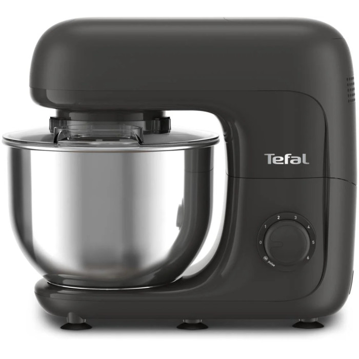 Кухонна машина Tefal Bake Essential 800Вт, чаша-метал, корпус-метал/пластик, насадок-4, чорний